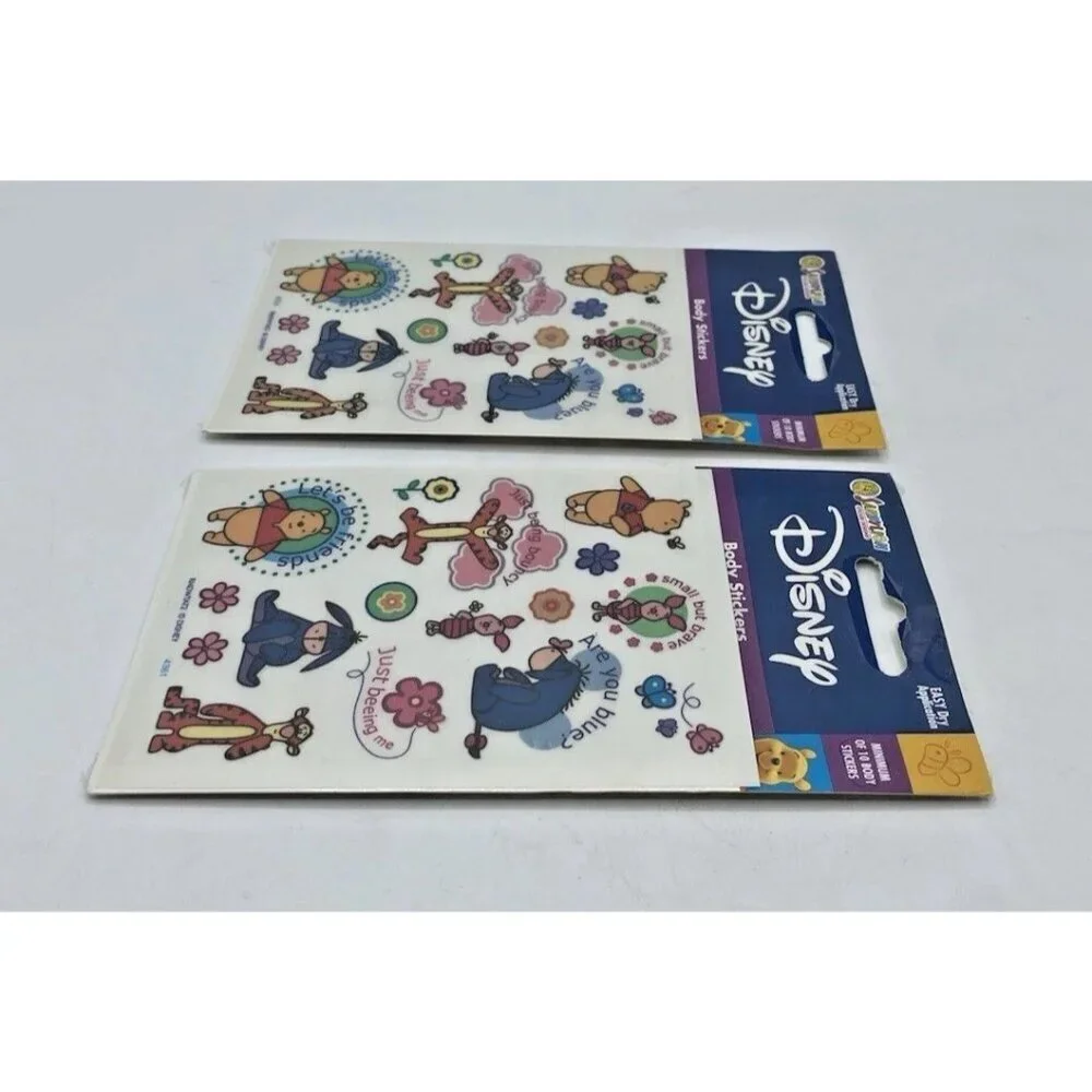 Winnie The Pooh Body Stickers Sandy Lion Disney Vintage Unopened Lot of 2 Packs